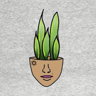 Snake Plant Person with Face Tattoo and Piercing T-Shirt